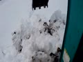 ミニユンボで除雪